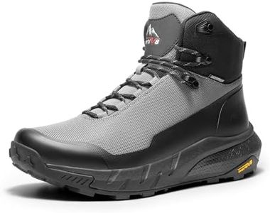 NORTIV 8 Men's Mid Waterproof Hiking Boots Outdoor Lightweight Breathable Trekking Camping Mountaineering Shoes HydroTrek,Size 12,Grey/Black,NMUMHB2504
