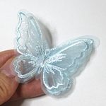 SUNMOVE 10pcs Embroidery Butterfly Sew On Patch Badge Wedding Bridal Dress Embroidered Applique Sewing Craft DIY (Light Blue, 2.36 x 1.96inch)