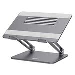 BoYata Laptop Stand, Multi-Angle Laptop Riser with Heat-Vent, Adjustable Notebook Stand Compatible for Laptop (11-15 inches) Including MacBook Pro/Air, HP, Dell, Samsung (Gray)