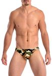 Mens New Black Camouflage Thong Swimsuit Underwear Gary Majdell Sport Size Small