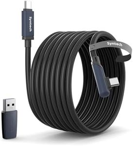 Syntech Link Cable 20FT Compatible with Oculus/Meta Quest 3/Quest 3S/Quest2/Pro/Pico 4 and PC/SteamVR, Upgraded Type C with USB 3.0 Adapter, High Speed Data Transfer Cord for VR Headset, Black