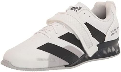 adidas Unisex-Adult Adipower Weightlifting 3 Shoes Cross Trainer, White/Black/Grey, 13.5 Women/11.5 Men