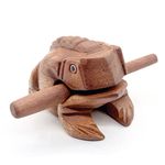 BSIRI 4" Frog Guiro Rasp - Small Instrument Musical Wooden Percussion Wood Block Instrument of Frog Noise Maker and Cool Music Gifts Ideas Funny Weird Instruments for Adults Made from Nature Wood