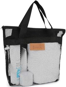 Rotema Mesh Shower Bag with Zipper, Small Pool & Gym Bag, Black