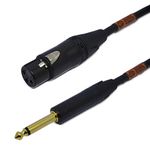 Sonic Plumber Black and Gold XLR Female to 6.35mm (1/4 Inch) TS Jack Microphone Cable for Party Speaker/Amplifier/Keyboard with Cable Tie (5m /16.4ft)