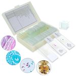 30 Microscope Slides and 100 Covers Set - 20 Prepared Microscope Slides with Specimens, 10 Blank Microscope Slides and 100 Microscope Coverslips - Microscope Slides for Kids Students Homeschool Use