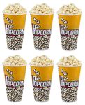 Laxmi Collection Perpetual Bliss 6 Pcs Reusable And Washable Food Box Theater Style Popcorn Tubs Bowl Plastic Container Bucket Birthday Return Gifts - Multi color (Pack Of 6)