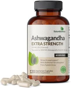 Futurebiotics Ashwagandha Capsules Extra Strength 3000mg - Stress Relief Formula, Natural Mood Support, Stress, Focus, and Energy Support Supplement, 120 Capsules