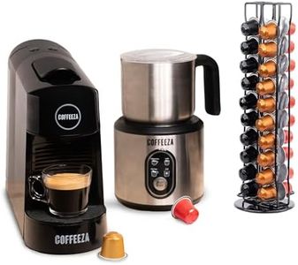 COFFEEZA Finero Next Pod Coffee Machine with Milk Frother and Capsule Stand (Combo) 20 Bar Pressure, | Perfect Coffee Maker for Espresso, Latte & Cappuccino | 1-Year Warranty