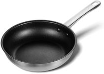 KOCH SYSTEME CS Stainless Steel Frying Pan 8 Inch, Non-Toxic Nonstick Coating for Professional Cooking, Stainless Steel Skillet with Stay-Cool Handle, Small Frying Pan 8 Inch, Induction Compatible