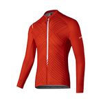 Santic Men's Cycling Jersey Long Sleeve Cycling Tops for Men Biking Jersey Cycling Shirts Breathable Red XL