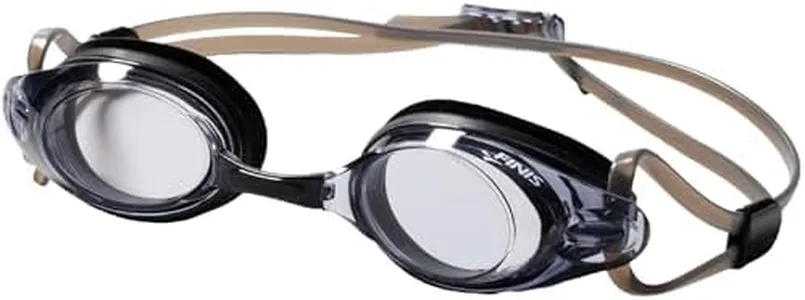 FINIS Bolt Goggles - Racing Swim Goggles for Adults - Includes Watertight Seal, UV Protection & Anti-Fog Coating - With Adjustable Strap & 3 Nose Piece Options - Black Lenses with Smoke Strap