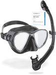 Cressi Big Eyes Evolution Mask & Alpha Ultra Dry Snorkel - Dive Combo Set, One Size, Black/HD Mirrored Lens, Adult Unisex