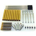 Woodturning Fancy Slimline Pen Kit Set x 5, Chrome Silver Finish, Twist