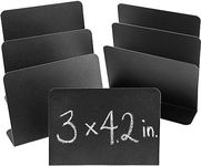 Juvale 8-Pack Mini Metal Chalkboard Stands - Erasable Signs for Tables, Weddings, and Parties, 3 x 4 Inches