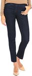 SLIM-SATION Women's Wide Band Pull On Straight Leg Pant with Front Pocket, 6, Denim