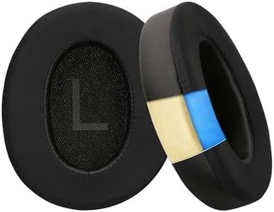 kwmobile 2x Cuscinetto Compatibile con Anker Space Q45 - Cuscinetti di Ricambio per Cuffie in Similpelle nero e Gel Rinfrescante