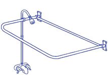 Clawfoot Tub Add On Shower Includes 54" D-Shower Rod