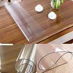 PVC Table Protector Table Cover/Protector Transparent Made to Measure (Available in (130x60 cm)