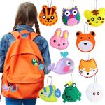 WSNDM Pack of 10 DIY Sewing Kit Animal Shapes Felt Craft Set for Children and Beginners, Animal Sewing Craft Set, with Filling Wadding, Plastic Needles, Filled Felt Plush Ornaments for Crafts (Pack of