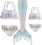 JQGBBOX Mermaid Tails for Swimming for Girls, Kids, and Adults Bikini Set Family Swimwear, 430, Small