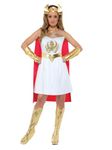 Smiffys She-Ra Glitter Print Costume in White Adult, Dress, Cape, Armcuffs, Bootcovers & Headpiece, Official She-Ra License Outfit with Glitter Print, Shine Bright as She-Ra!