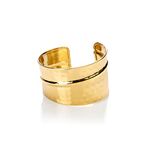 Charlie Paige Cuff Bracelet for Women | Nefriti Open Cuff Bracelet Bangle | Gold Finish