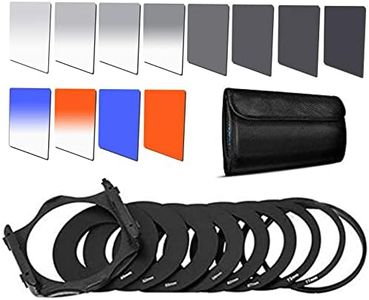 Square Filter Kit ND Filters Graduated Full Color Lens Filter Set for Cokin P Series with Adapter Rings(49-82mm) Filter Holder Lens Cleaning Pen for DSLR Cameras 25 Pack