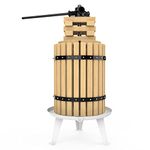 Fruit Apple Cider Wine Press- Solid Wood Basket-4.75 Gallon/18L- Pole Hand Shank-Manual Juicer for Juice,Wine,Cider-Suitable for Outdoor, Kitchen and Home