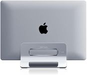 SODI Vertical Laptop Stand for Desk, Gravity Auto Lock Vertical MacBook Stand, Aluminum Laptop Vertical Dock Stand Holder Compatible with MacBook Pro, MacBook Air, Silver