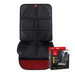 Royal Rascals Car Seat Protector for Child Seats - Universal Fit Grip Mat Insert, Newborn Back Seat Cushion Padded Seat Covers with Organiser Pockets and Liners for Cars - Black & Red, Single