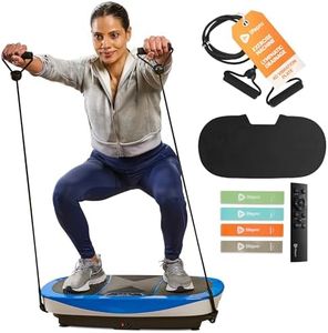 LifePro Rumblex Max 4D Blue Vibration Plate Exercise Machine with Loop Resistance Bands - Full Body Workout Equipment for Home Fitness, Shaping, Training, Recovery, Weight Loss