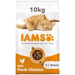 IAMS Complete Dry Cat Food for Adult 1+ Cats with Chicken 10 kg