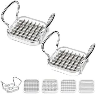 Puntarelle Cutter, French Fry Cutter for Potatoes with 5 Interchangeable Blades, Stainless Steel Potato Cutter for Fries, Manual Fry Cutter & Potato Slicer for Vegetables and French Fries (2)