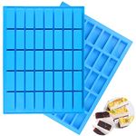 2 pack of 40 cavities narrow rectangular chocolate molds/silicone caramel molds/for fudge, truffles, nuts, caramel/ice cube tray molds.