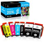 LeciRoba 202XL Ink Cartridges for Epson 202 Ink Cartridges for Epson Expression Premium XP-6100 XP-6105 XP-6005 XP-6000 Printer (6 PACK)