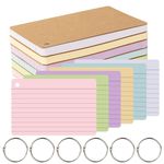 zmybcpack 360 PCS 4x6 Inch Ruled Index Cards, Colorful Lined Revision Flash Cards Single Hole Punched with 6 Rings, Assorted Colored Flashcards Study Note Cards for Office School Learning