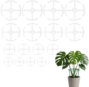 Plant Stem Support, Reusable Plastic Stem Holder Monstera, Plant Support for Indoor Plants, Houseplant Climbing Stem Supports and Stabilizer for Outdoor Plants, Gardening Accessories (White, 16 Pcs)