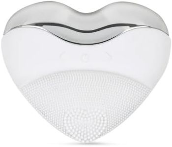 Saian Pure Love Ultrasonic Silicone Facial Cleansing Brush - Sonic Electric Face Scrubber Tool for Skin Cleaning - Waterproof Handheld Cleanser with Intensity Control for Shower and Sink Use Routine