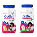 Emcure Galact Granules - Breast Feeding Supplement – Increase Milk supply - Lactation Supplement - Elaichi & Kashmiri Kesar Flavor – 200G Each