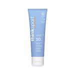 Thinksport Mineral Sunscreen, SPF 50 Clear Zinc Oxide Sunscreen, 3 Fl Oz, Water Resistant Reef Safe Sunscreen, Vegan, Clean Mineral Formula Broad Spectrum Sun Screen