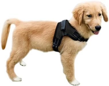 Copatchy No Pull Reflective Adjustable Dog Harness With Handle- Comfortable Soft All Weather Mesh, Easy On Puppy Harness For Small Medium and Large Dogs (Black) Medium