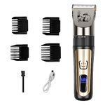 Dog Grooming Clippers Cordless Rechargeable Low Noise Electric Dog Grooming Clipper Kit Adjustable Clipper Comb and Detachable Blades, Suitable for Dogs, Cats, Pets