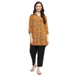 BIBA Women Printed Straight Mix and Match(Tops & T19695_Mustard_38)