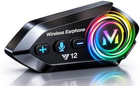 Primate Y12 Bluetooth Motorcycle Helmet Headset – HD Calling and HiFi Music & GPS Support, IP67 Waterproof, Works with Android & iOS, Universal Helmet Compatibility (Y12)