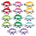 14 Pcs Wrist Band Jingle Bells,Musical Rhythm for Teen,Musical Instruments for School/Christmas Party Favors 7 Colors