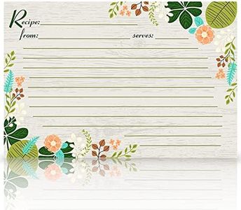 Meadowsweet Kitchens Recipe Card Set - 25 Double Sided Recipe Cards 4 x 6 Inch, Perfect Size Blank Cards for a Recipe Card Box, Make Your Own Personalized Recipe Book - Vintage Flowers