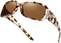 HAOLOTA Women's Polarized Sunglasses - Fashionable Wraparound Butterfly Design with UV400 Protection