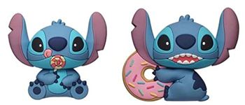 Disney Lilo and Stitch 3D Foam Magnet Set - Stitch with Donut and Lollipop - Magnet for Refrigerators and Lockers