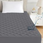 Ayka Waterproof Cotton Quilted Mattress Protector Queen Size Breathable Hypoallergenic Noiseless Ultra Soft Fitted Bed Protector 75x60 inch Mattress/Bed Cover (Queen 75x60 inch | 6.25x5 ft, Grey)